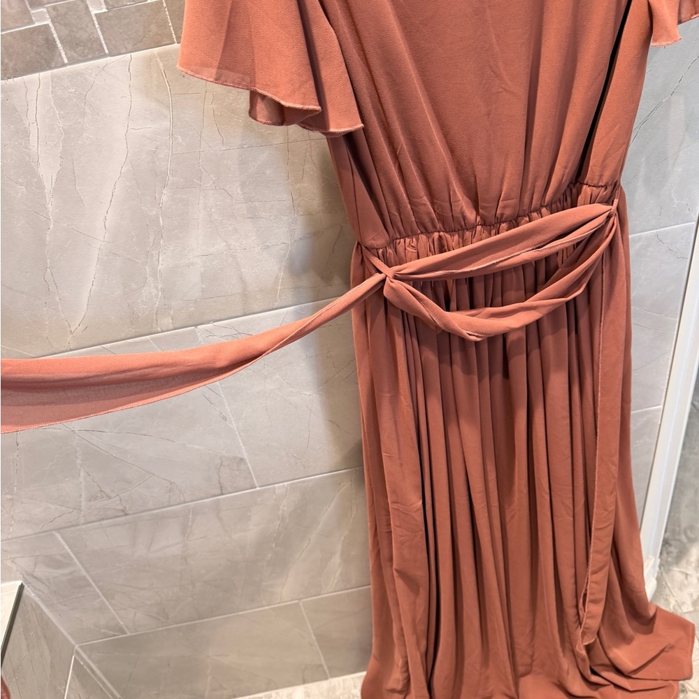 Baltic Born Women’s Maxi Dress - Rust Brown Flowing Skirt - Picture 5 of 7
